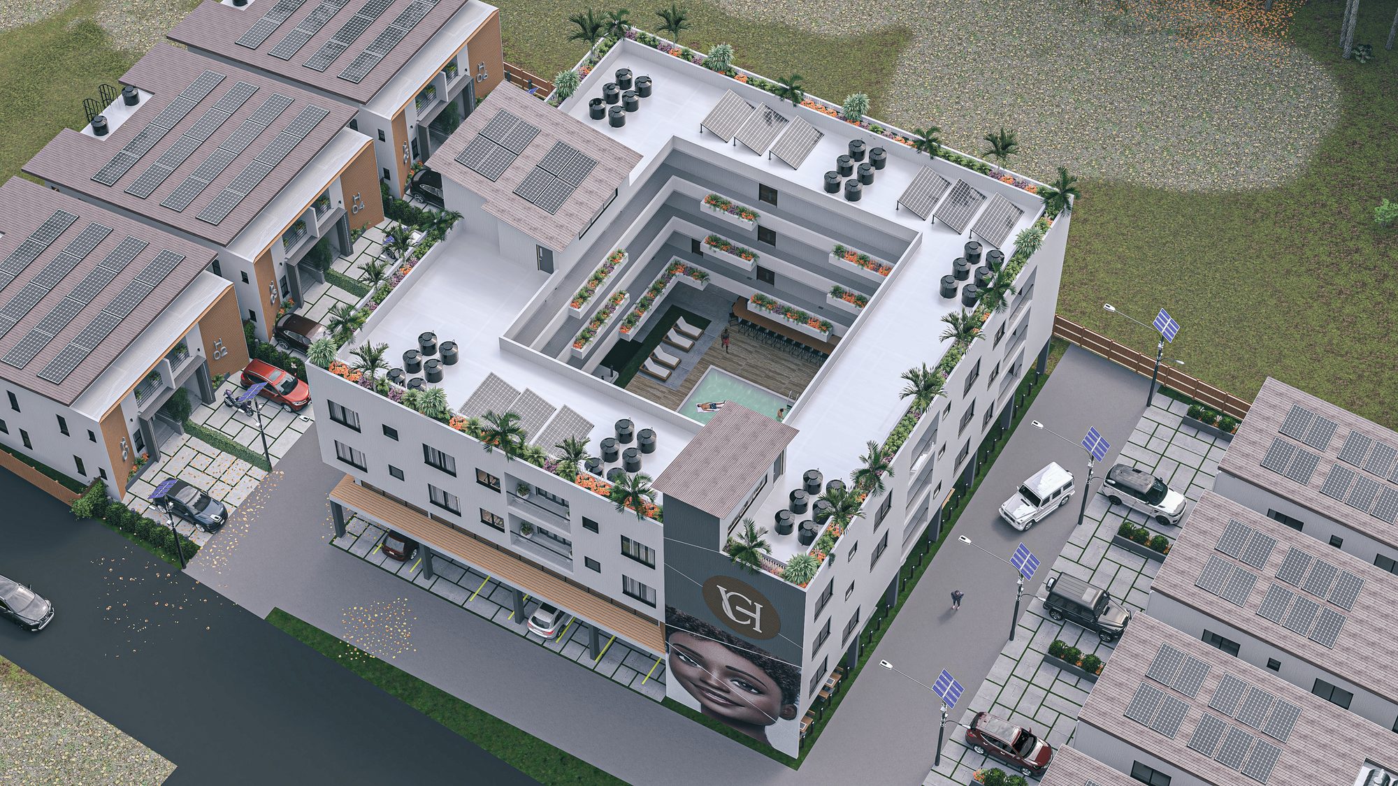Aerial view of the VCH gated community masterplan
